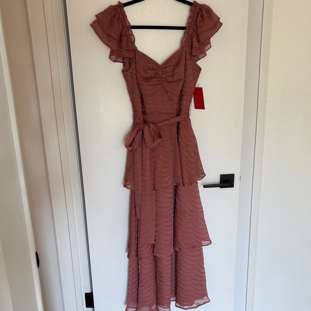 Lulu's Rosewood Ruffle Tiered Maxi Dress